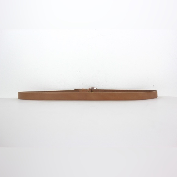 Narrow Tan Leather Belt with Self Covered Buckle - Picture 4 of 9